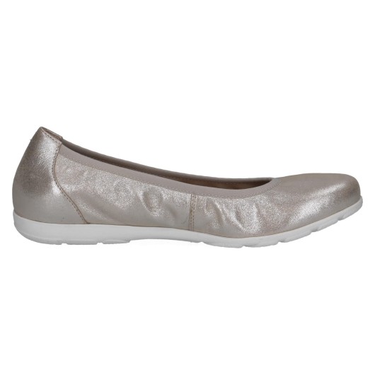 Caprice 9-22150-42-341 Taupe Metallic – baleriny skórzane