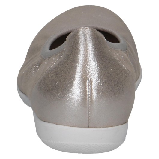 Caprice 9-22150-42-341 Taupe Metallic – baleriny skórzane