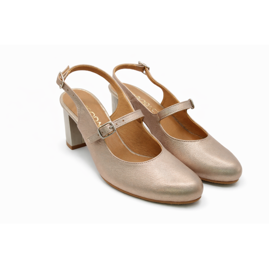 Skórzane wizytowe czółenka Brodacz – platynowa elegancja w luksusowym wydaniu