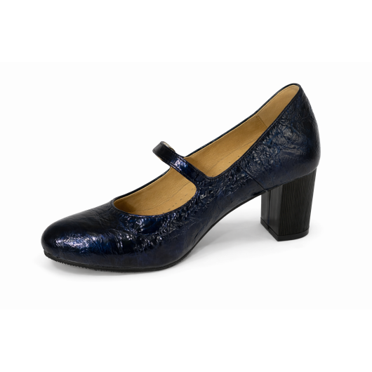 Skórzane granatowe czółenka Brodacz – elegancja i komfort