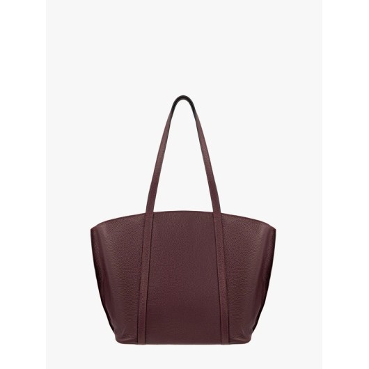 Bordowa pojemna shopperka ze skóry licowej A4