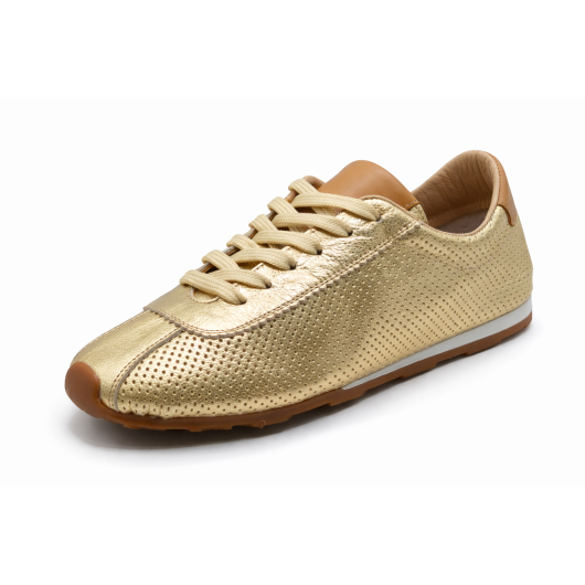 Skórzane adidasy RIXA – złote sneakersy damskie z naturalnej skóry