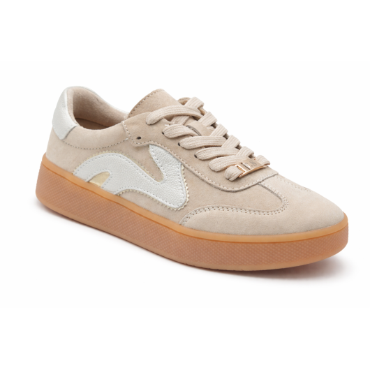 Sneakersy damskie T.Sokolski – skóra naturalna, beżowe, na platformie