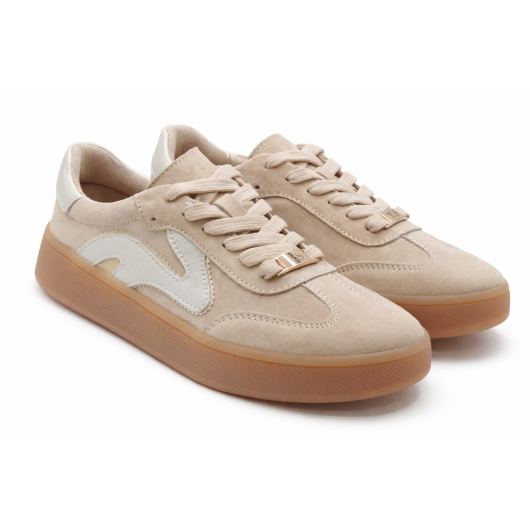 Sneakersy damskie T.Sokolski – skóra naturalna, beżowe, na platformie