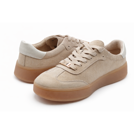 Sneakersy damskie T.Sokolski – skóra naturalna, beżowe, na platformie