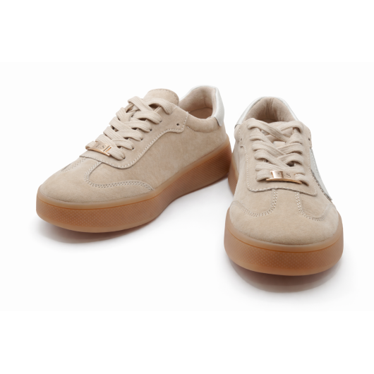 Sneakersy damskie T.Sokolski – skóra naturalna, beżowe, na platformie