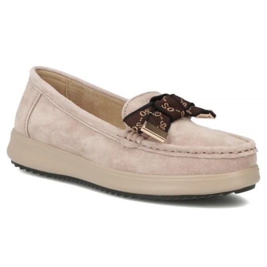 Beżowe skórzane mokasyny damskie Filippo – wygodne i eleganckie buty na co dzień