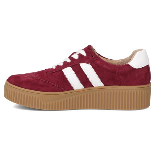 Skórzane sneakersy Filippo – bordowe buty damskie na platformie