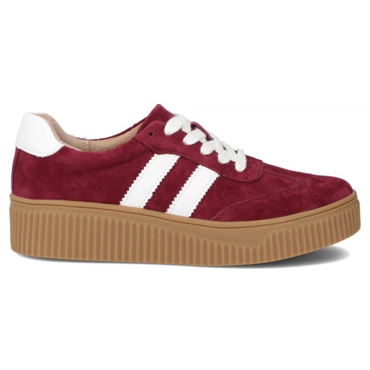Skórzane sneakersy Filippo – bordowe buty damskie na platformie