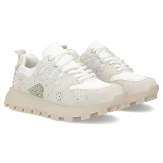 Skórzane sneakersy Filippo DP7560/26 WH GR – białe sneakersy damskie