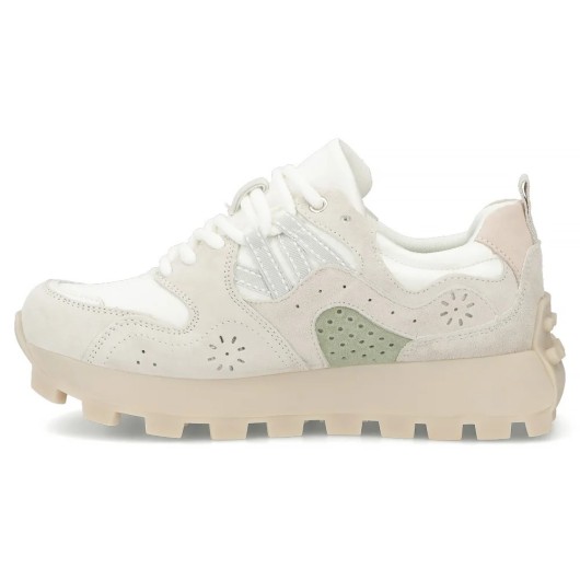 Skórzane sneakersy Filippo DP7560/26 WH GR – białe sneakersy damskie