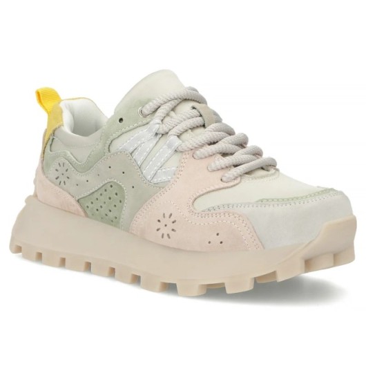 Skórzane sneakersy Filippo DP7560/26 GE BE – khaki sneakersy damskie