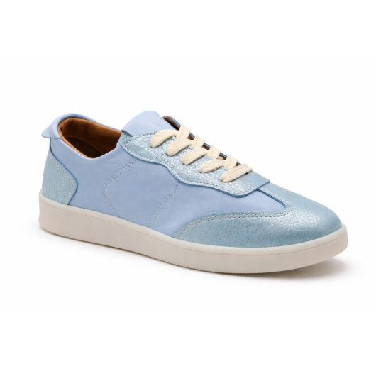 Półbuty skórzane damskie RIXA – błękitne sneakersy skórzane