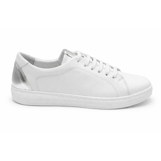 HIT! Skórzane trampki damskie Loretta Vitale białe – wygodne sneakersy skóra naturalna