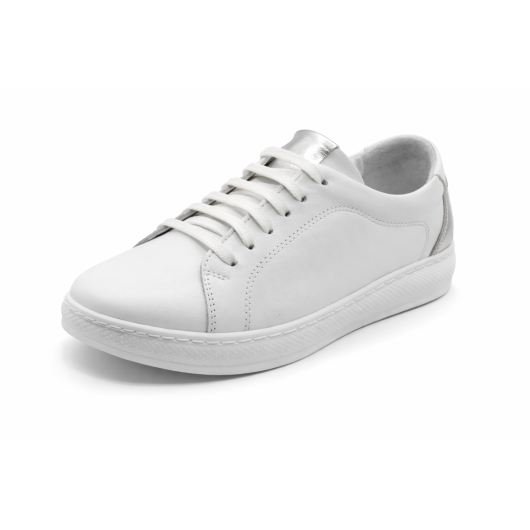 HIT! Skórzane trampki damskie Loretta Vitale białe – wygodne sneakersy skóra naturalna