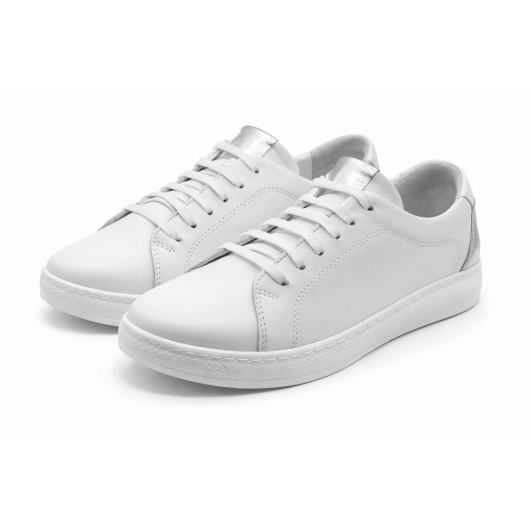 HIT! Skórzane trampki damskie Loretta Vitale białe – wygodne sneakersy skóra naturalna