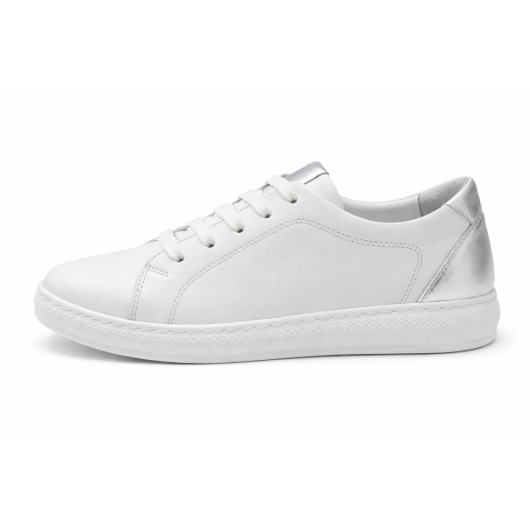 HIT! Skórzane trampki damskie Loretta Vitale białe – wygodne sneakersy skóra naturalna