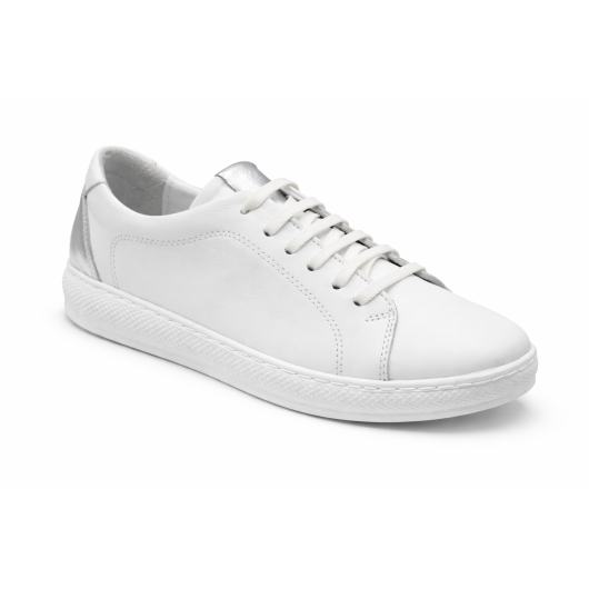 HIT! Skórzane trampki damskie Loretta Vitale białe – wygodne sneakersy skóra naturalna