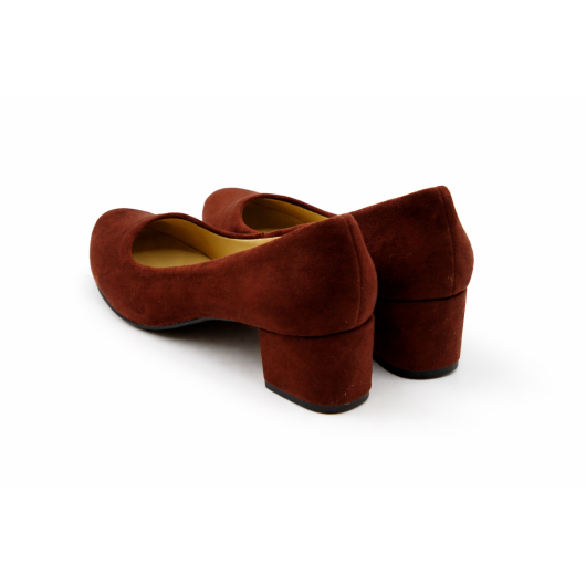 Czółenka damskie KAMEX ciemny brąz – wygodne czółenka na słupku eleganckie