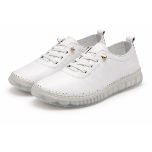 Trampki damskie skórzane Sokolski – białe, lekkie, komfortowe sneakersy