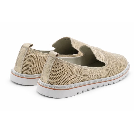 Półbuty skórzane TAZANI złote – lekkie wsuwane buty damskie komfortowe