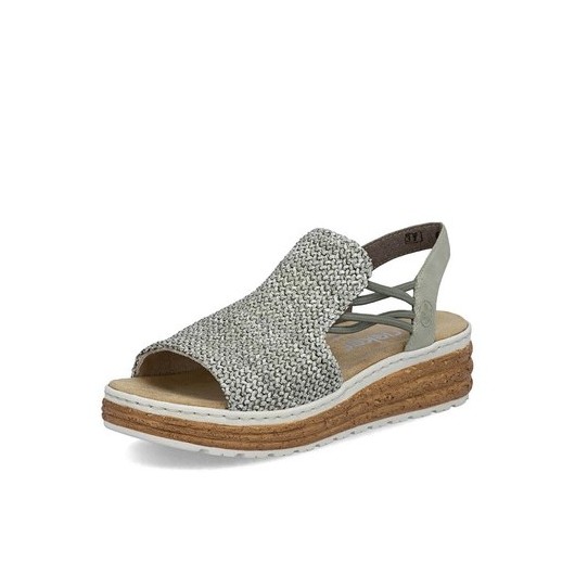 Sandały damskie Rieker 62741-52 zielone na platformie – wygoda i styl na lato