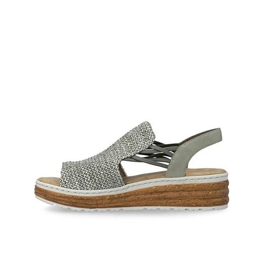 Sandały damskie Rieker 62741-52 zielone na platformie – wygoda i styl na lato