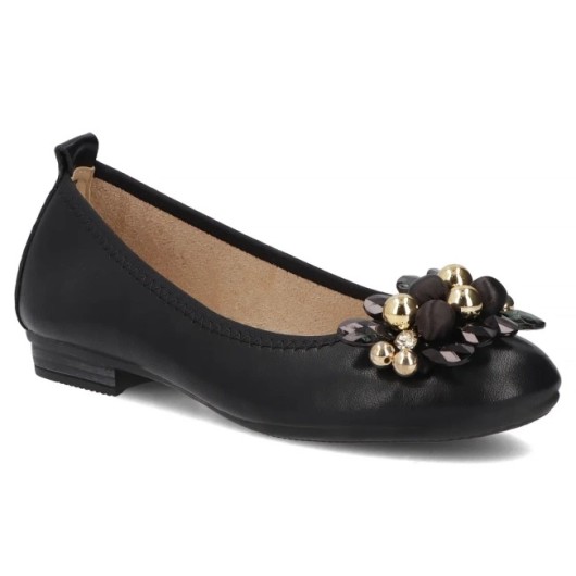 Skórzane baleriny Filippo DP7572/26 BK czarne – elegancja i wygoda na co dzień