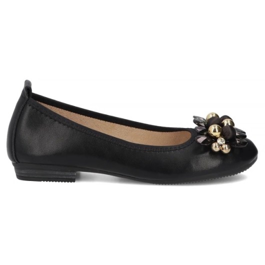 Skórzane baleriny Filippo DP7572/26 BK czarne – elegancja i wygoda na co dzień
