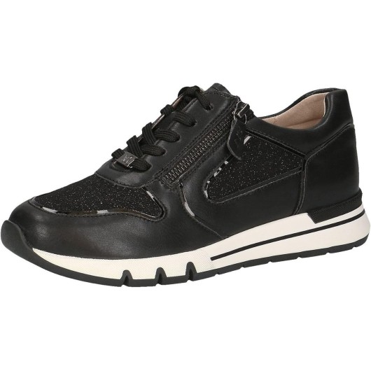 Skórzane półbuty damskie Caprice czarne