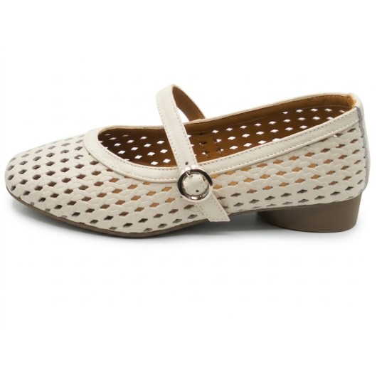 Półbuty Damskie Loretta Vitale Beżowe Skórzane Perforowane – Komfort i Styl