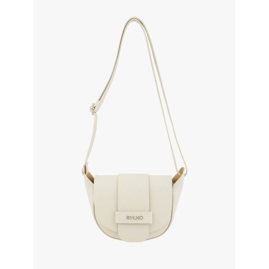 Damska skórzana listonoszka Ryłko beżowa – elegancka torebka na ramię
