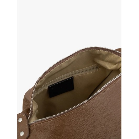 Jasnobrązowy skórzany plecak damski Ryłko 2w1 – torebka plecak elegancki