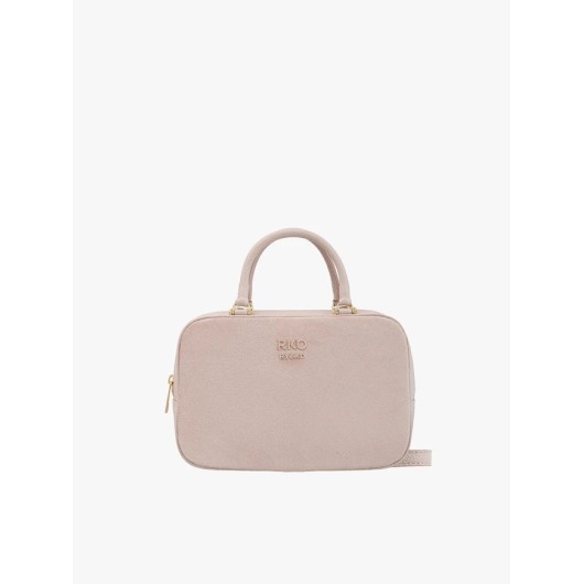 Jasnoróżowa torebka bowling bag Ryłko skórzana – elegancka damska kuferek