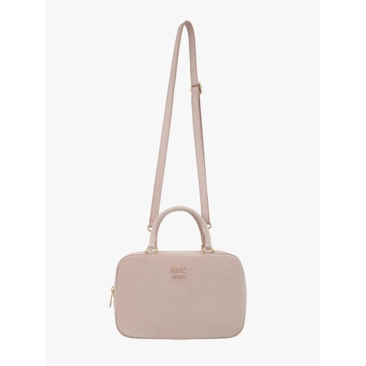 Jasnoróżowa torebka bowling bag Ryłko skórzana – elegancka damska kuferek