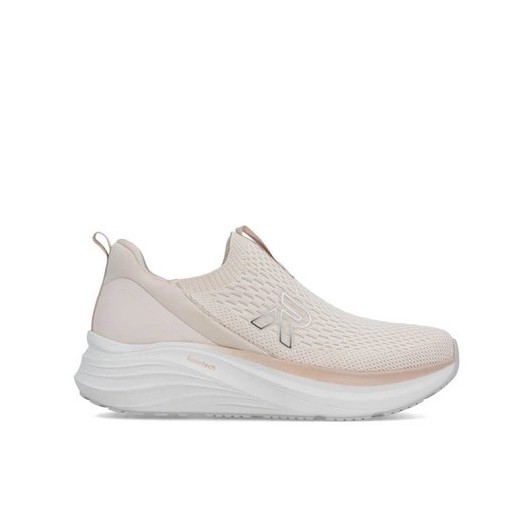 Sneakersy damskie Rieker W4100-60 beżowe – wsuwane buty na platformie, lekkie
