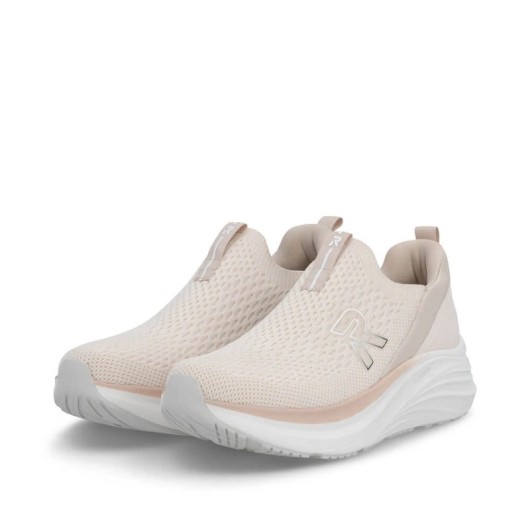 Sneakersy damskie Rieker W4100-60 beżowe – wsuwane buty na platformie, lekkie
