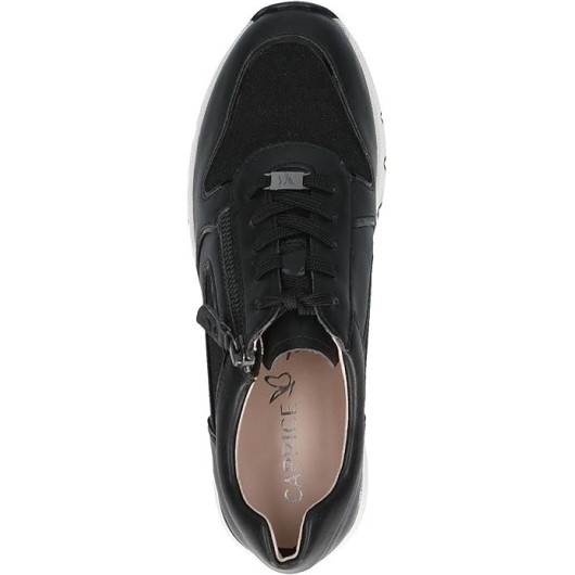 Skórzane półbuty damskie Caprice czarne