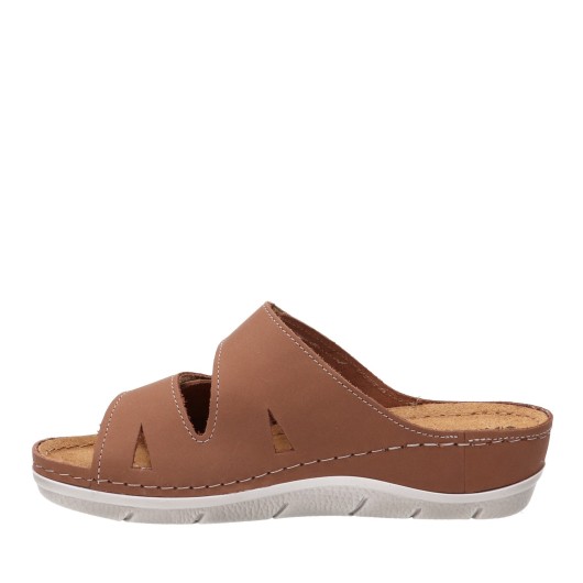 Skórzane klapki damskie Inblu z regulacją – profilowane, wygodne