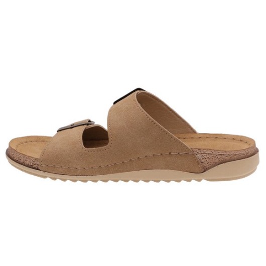 Klapki skórzane Inblu regulowane – damskie, wygodne, na lato