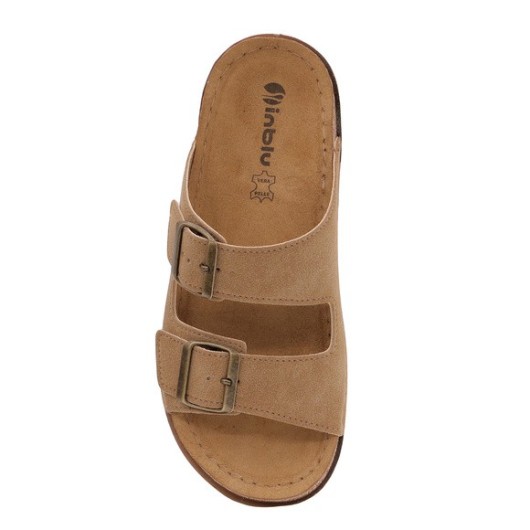 Klapki skórzane Inblu regulowane – damskie, wygodne, na lato