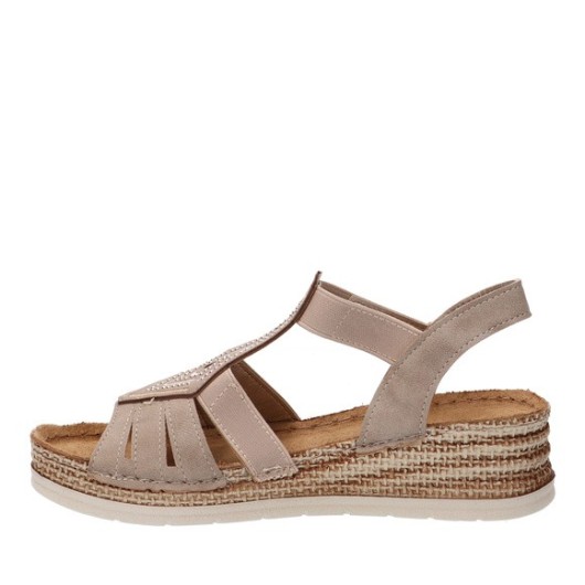 Sandały damskie Inblu na koturnie beżowe – lekkie, wygodne, letnie, komfortowe