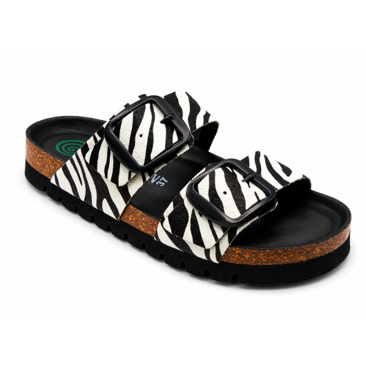 Klapki damskie Dr. Brinkmann zebra – wygodne, profilowane, lato