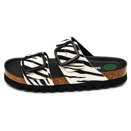 Klapki damskie Dr. Brinkmann zebra – wygodne, profilowane, lato