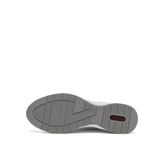 Półbuty Damskie Rieker N4322-80 – Białe Skórzane Sneakersy z Systemem Antistress